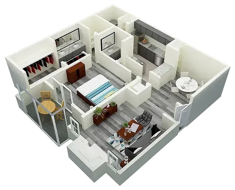 Floor plan Vetra Research Park One Bedroom