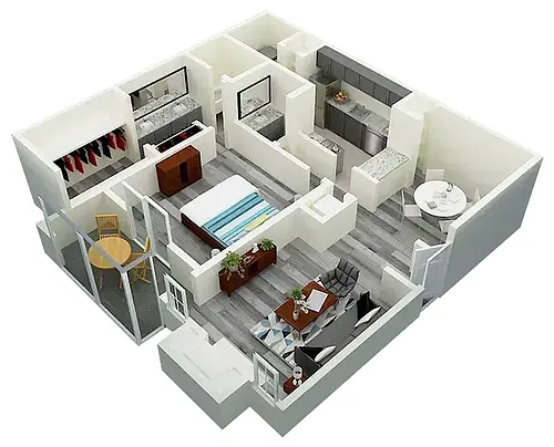 Floor plan Vetra Research Park One Bedroom