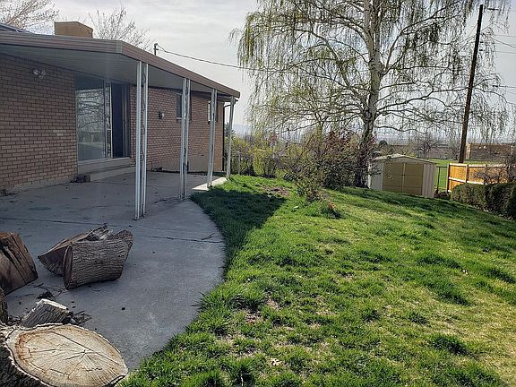 back yard and patio