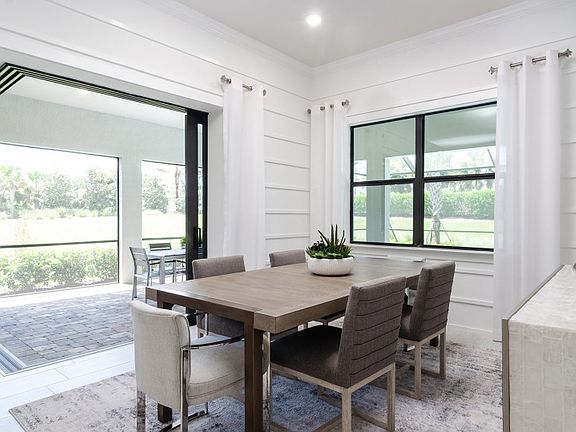 Conceptual Beautiful zero-corner slider option available off the dining area- perfect for entertain