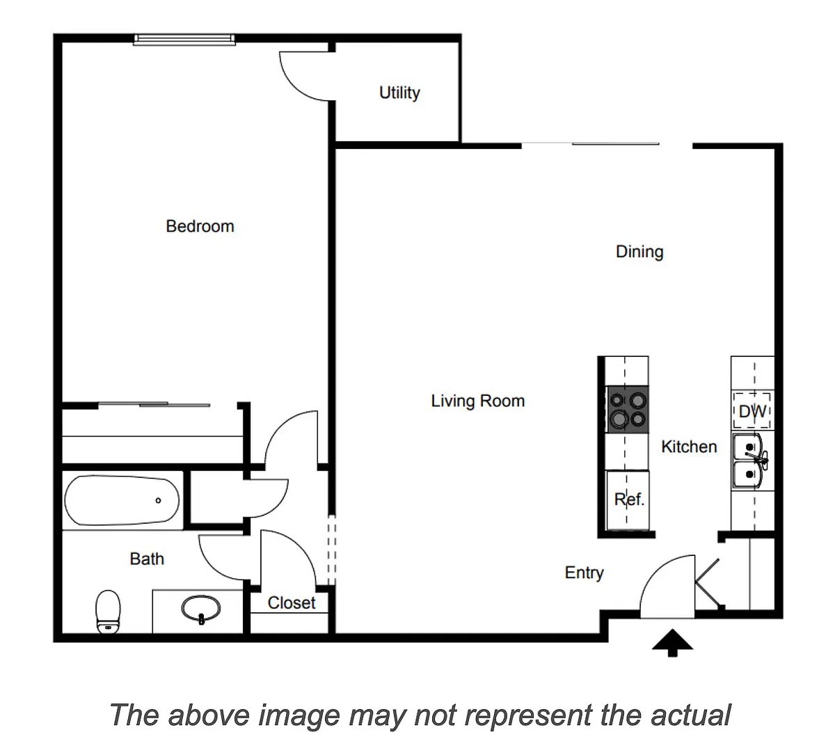 Floor plan 1 Bed Incl Internet and TV App August 1st