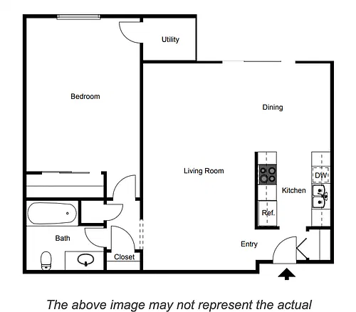 Floor plan 1 Bed December 1st