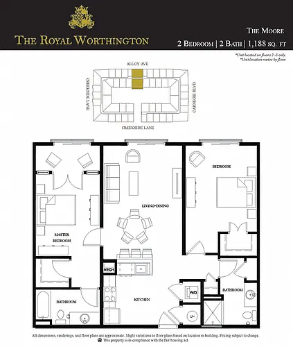 Floor plan 2B/2B Moore