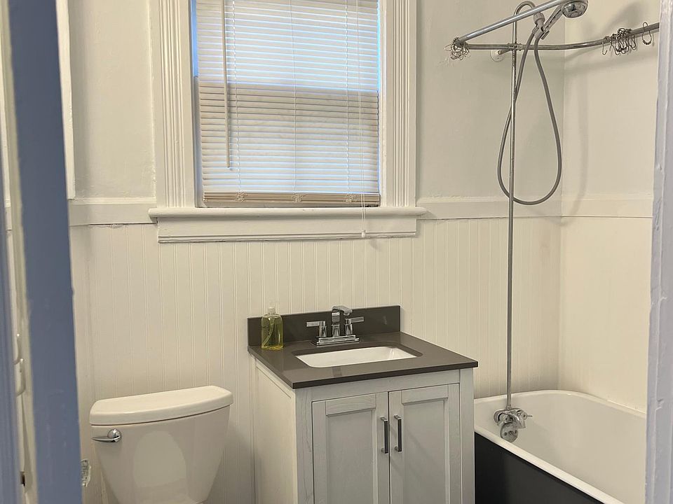 Bathroom with victorian claw foot bathtub