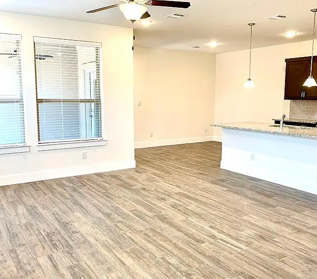 Open floorplan with modern interior finishes