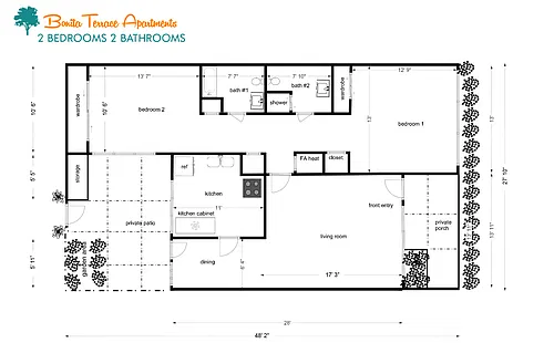 Floor plan 2 Bedroom 2 Bath