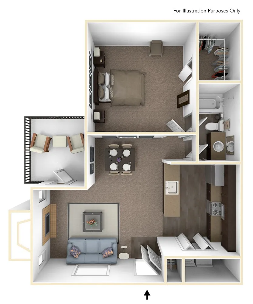 Floor plan 1 Bedroom 1 Bath