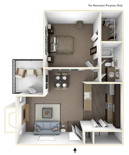Floor plan 1 Bedroom 1 Bath