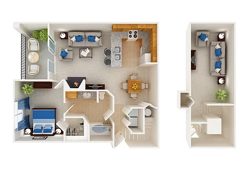 Floor plan One Bedroom Apartment Homes