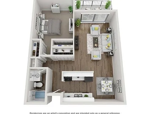 Floor plan One Bedroom One Bath