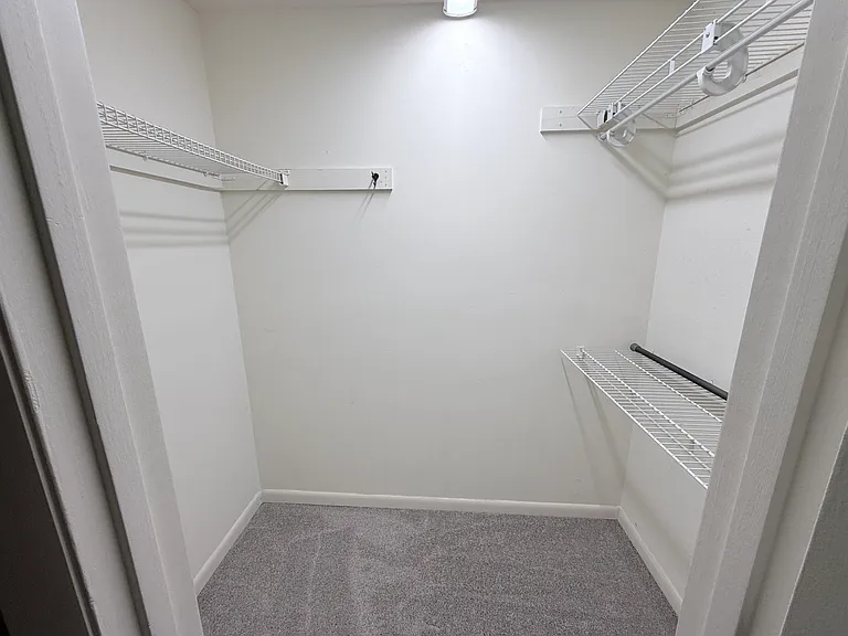 Primary bedroom walk in closet