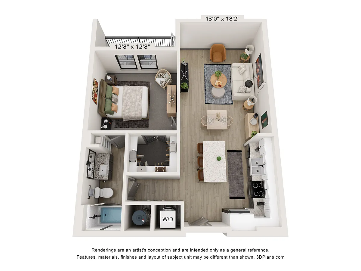 Floor plan A6 (1 Bedroom)