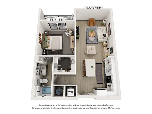 Floor plan A6 (1 Bedroom)