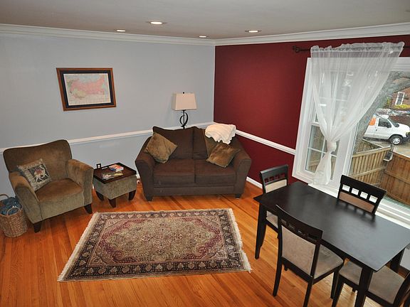 Living room staged with furniture