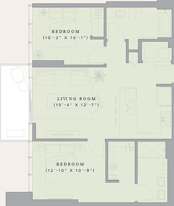 2 bed, 914 sqft, $4,175 — Photo 3