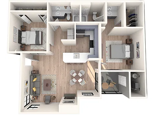 Floor plan 2x2 | Coral | New TA Reno