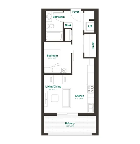 Floor plan Elm - Studio