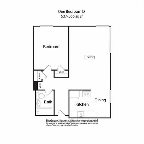 Floor plan One Bedroom D