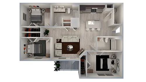 Floor plan 3 Bedroom Upstairs