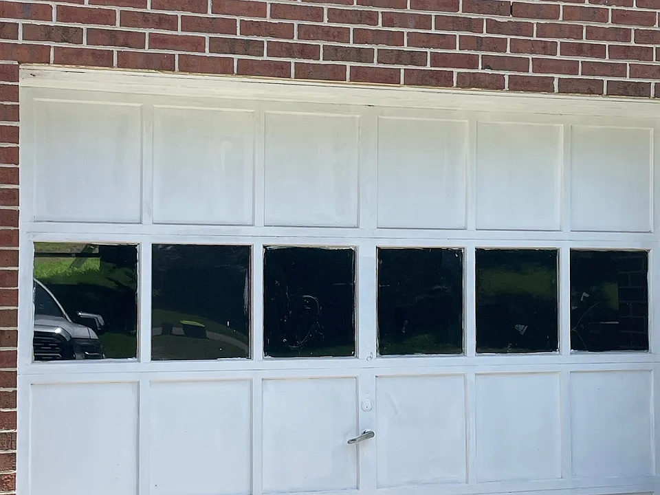 Garage with automatic door opener.