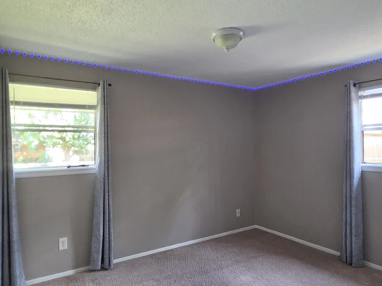 Middle bedroom with LED lighting just for fun, (easily removable).