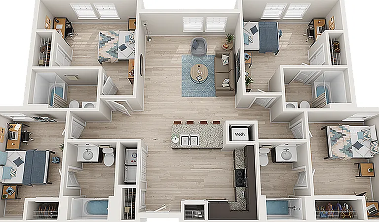 The Park on Morton 4x4 Platinum Floor Plan