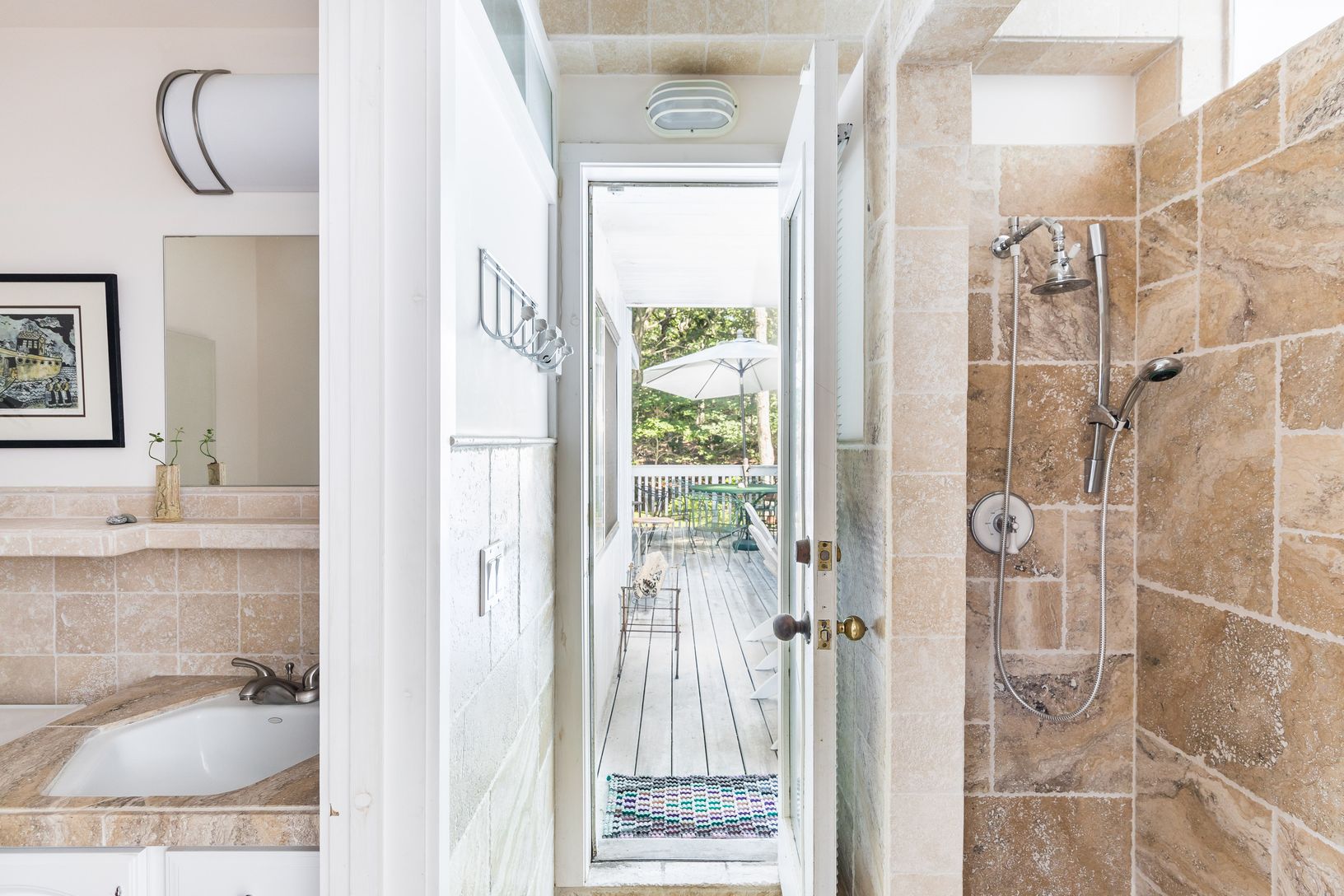 Indoor / Outdoor Full Bath off Deck and Kitchen