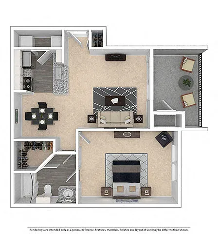 Floor plan A1C Anatole with Patio