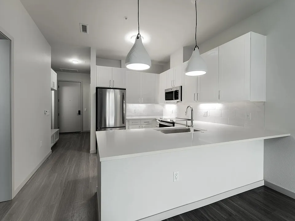 Sleek kitchens featuring Under-cabinet lighting
