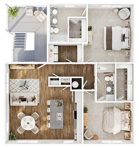 Floor plan 2 Bedroom Carriage House