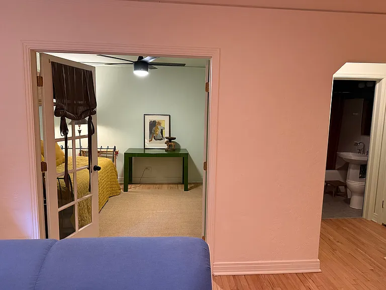 view from living room into secondary bedroom