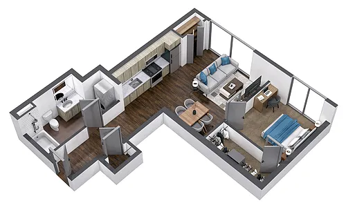 Floor plan 1X1 - A4