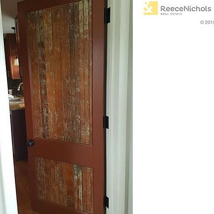 Restored wood door from mudroom, kitchen entry
