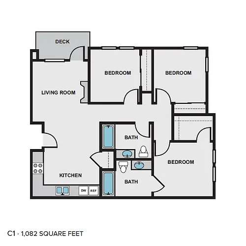 Floor plan 3 Bed 2 Bath A