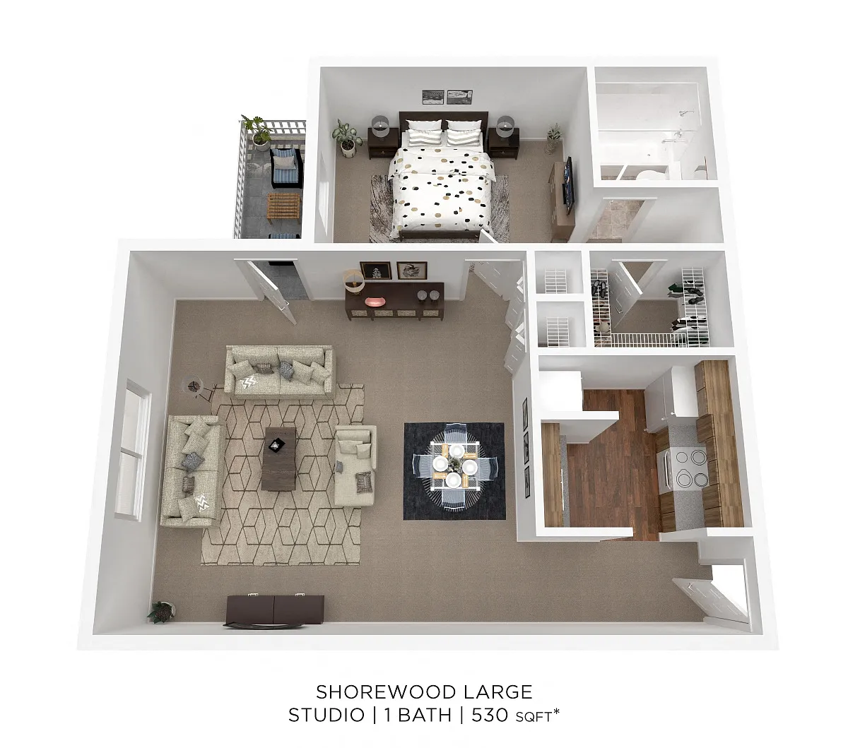 Floor plan Studio- 530 sqft