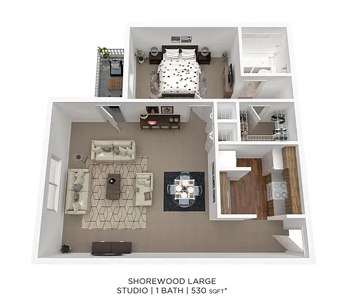 Floor plan Studio- 530 sqft