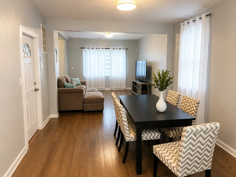Open living room dining room combo