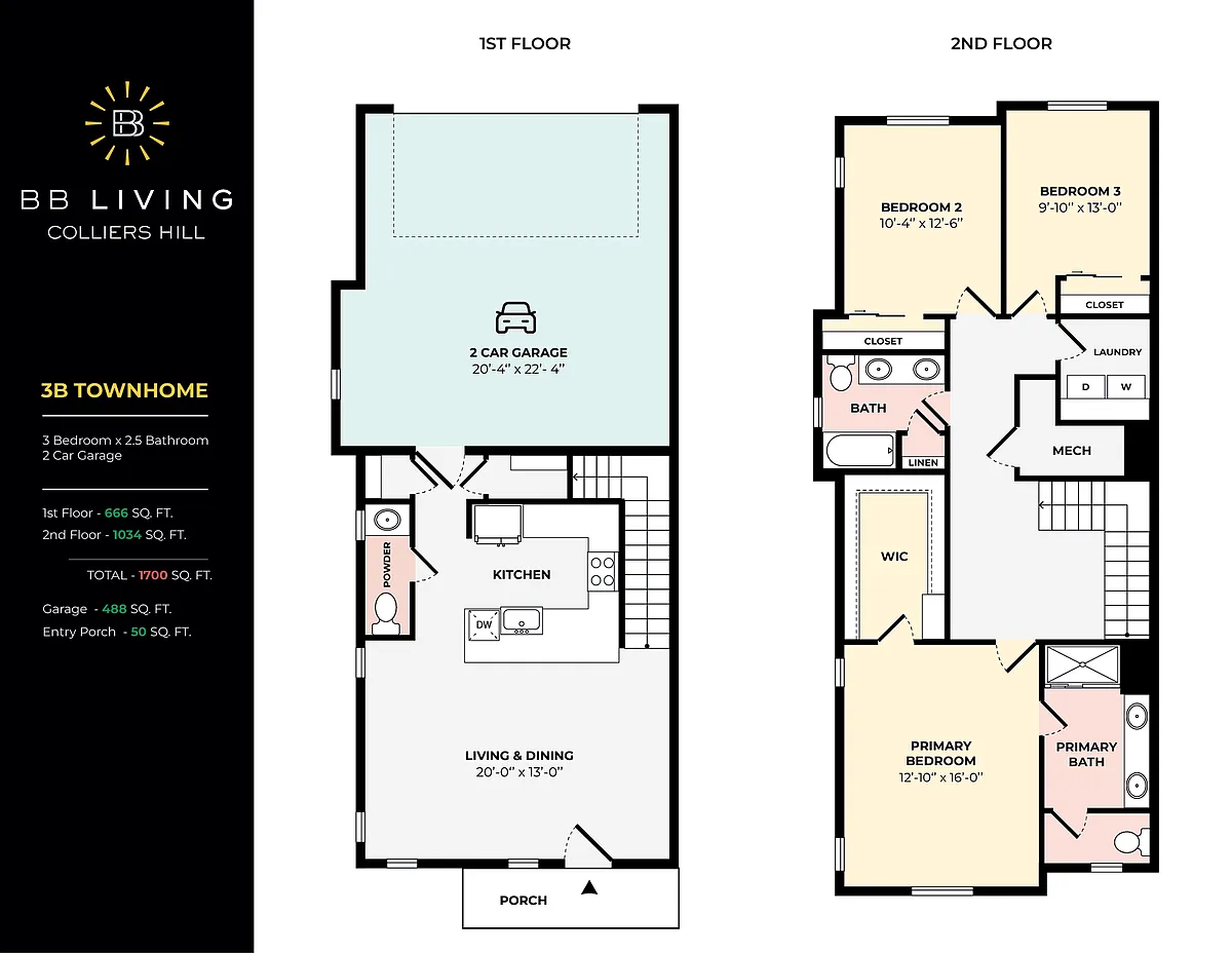 Floor plan 3B Townhome