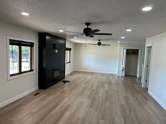 Living room with fireplace.