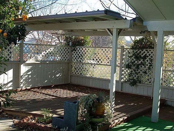 Shaded patio area