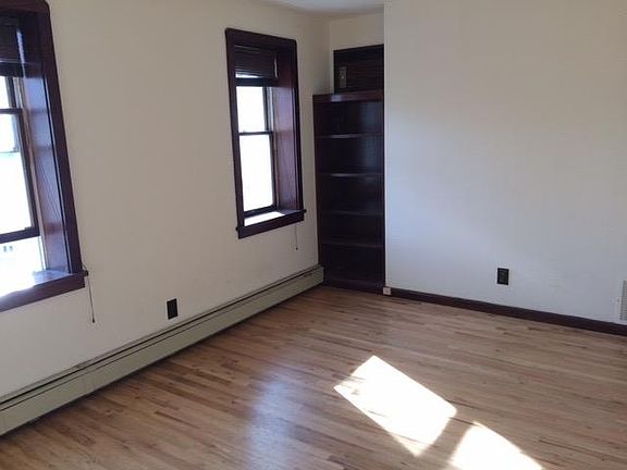Living room with built in bookcase