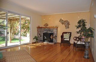 living room and fireplace
