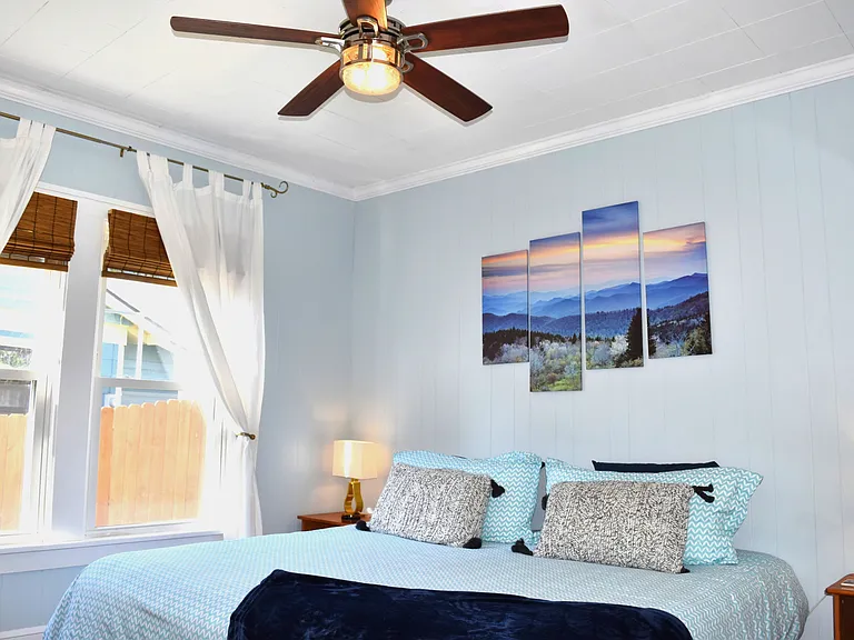 Master bedroom is off dining room and in the middle of the home