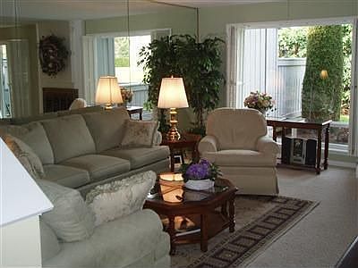 The spacious living room is a delightful room for relaxing and entertaining.