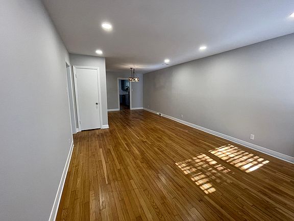 Living and dining room area view from front door.