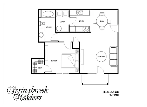 Floor plan 1 Bed 1 Bath