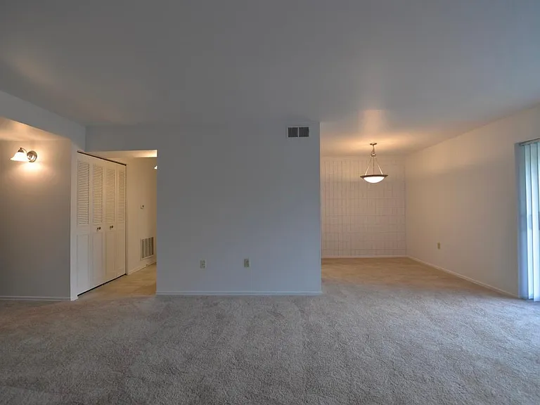 Two Bedroom Entry, Living & Dining with Tile and Carpet