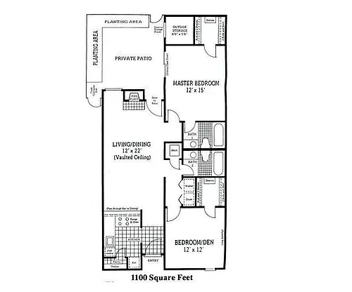 Floor plan Two Bedroom Patio Home