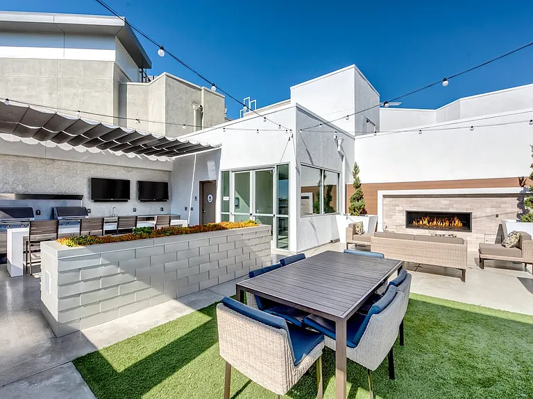 Phase III Rooftop Lounge Seating Fire Place and Grills