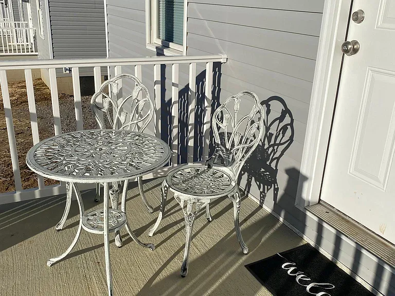 Front patio with views of sunset and pasture